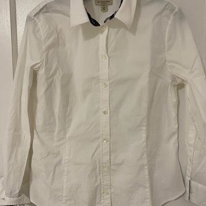 Womens burberry button down shirt size: US10 some stains
